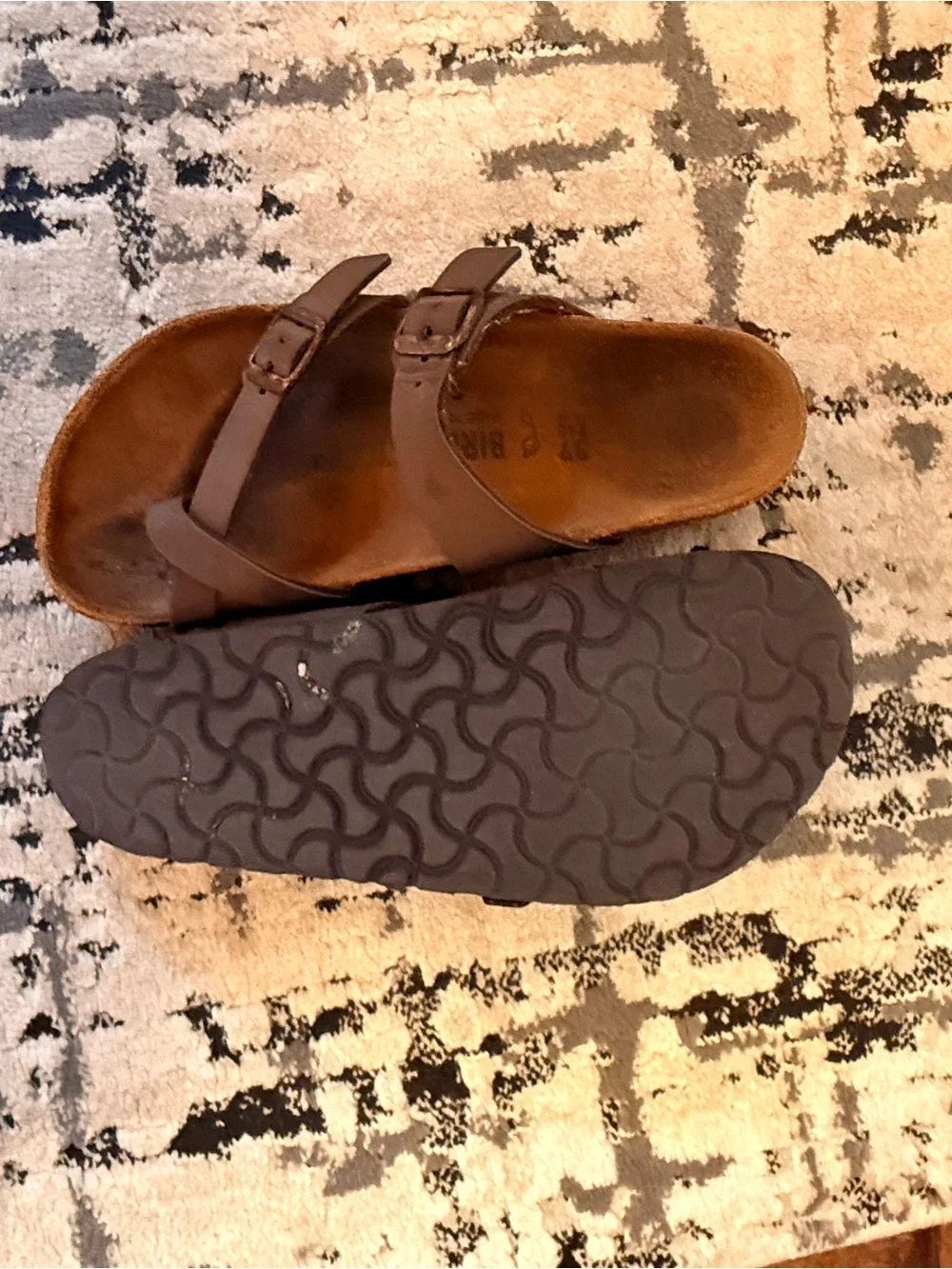 Birkenstock Brown Double Strap Buckle Sandals